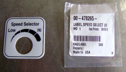 Hobart 2712 2912 Slicer Speed Selector Control Sticker Label Low Hi NEW Emblem