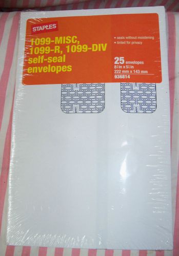 25 Pack Double Window Tax Form Envelopes / 1099-R / 1099-MISC / 1099-DIV, Tinted