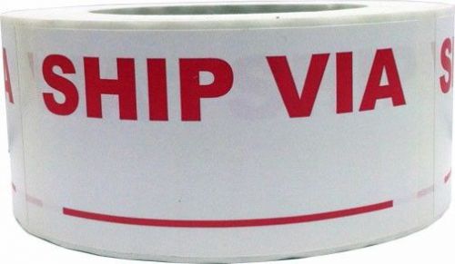 Ship Via Labels - 2&#034; by 4&#034; - 1 roll of 500 adhesive stickers for Shipping