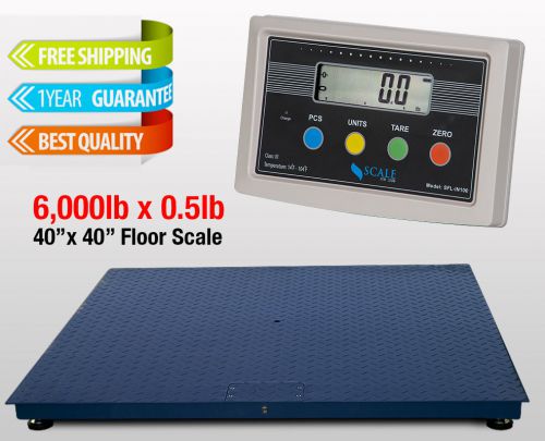 New 6000lbx0.5lb 40&#034;x40&#034; floor scale/ pallet scale/ shipping scale w/ indicator for sale