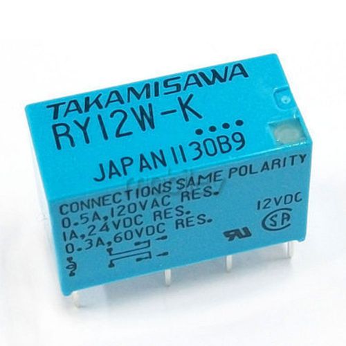 5 x RY12W-K 12VDC Relay 8 PIN DPDT Signal Relay TAKAMISAWA Fujitsu For Audio UL