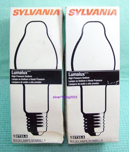 2 INDUSTRIAL LUMALUX ET23.5 SYLVANIA LAMP BULBS HIGH PRESSURE SODIUM 70W