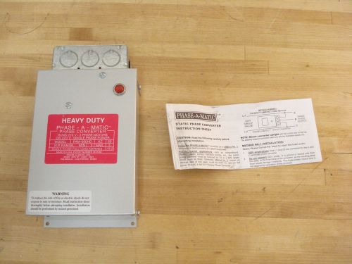 PHASE-A-MATIC PAM-600HD Static Phase Converter, 3-5 HP, (52D)