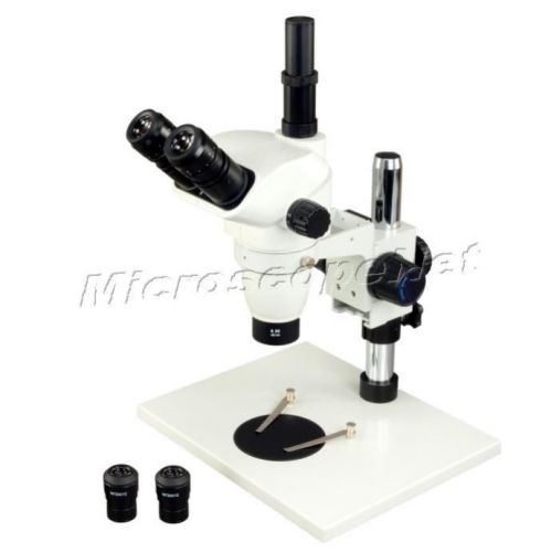 Trinocular Stereo Zoom Microscope 3.4X-90X+0.5X Barlow Long Working Distance