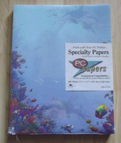 NEW in PACKAGE AMPAD Fish Stationery Specialty PC Paper 100 Sheets; 8 1/2&#034;x11&#034;