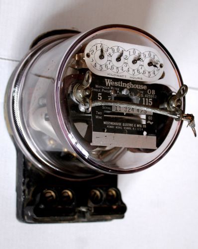 Vintage Westinghouse OB  electrical meter purple glass steampunk