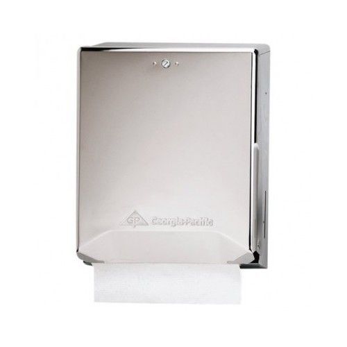 Georgia-pacific chrome combination c-fold/ multifold paper towel dispenser for sale