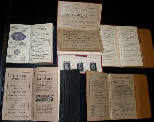 Five Early Live Stock Merchants Ledgers1917 Thuet Bros.1913 Smith Bros.