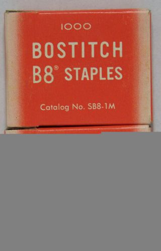 Vintage, Bostitch B-8 Staples, NEW, 1,000 staples in original box. 2 boxes