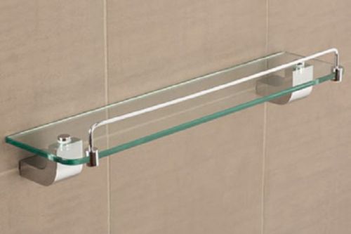 LINSOL VOGUE HIGH QUALITY SHOWER GLASS SHELF WITH RAIL - BATHROOM ACCESSORY