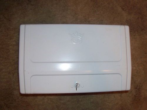 Vintage White Metal Crown Zellerbach Paper Towel Dispenser with key