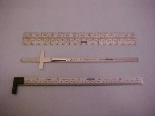 NOS - GENERAL (3 PCS.) MACHINIST STAINLESS STEEL RULES - U.S.A.