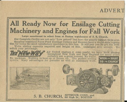 1911 New-Way Two Cylinder Engine  ad