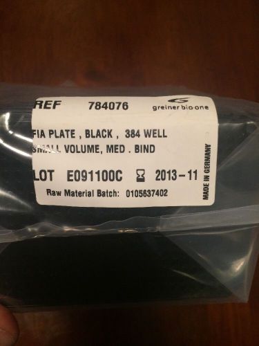Grenier Bio-one 784076 FIA Plate, Black, 384 Well, Pack Of 10