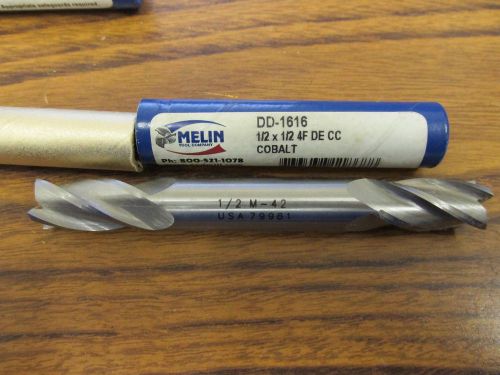 MELIN HSS Cobalt  1/2&#034; x 1/2&#034;  4 Flute D/E End Mill