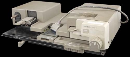 Minolta uc-1 16mm/35mm universal motorized microfiche roll film carrier for sale