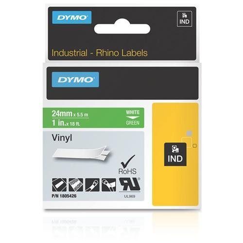 Dymo White on Green Color Coded Label 1805426