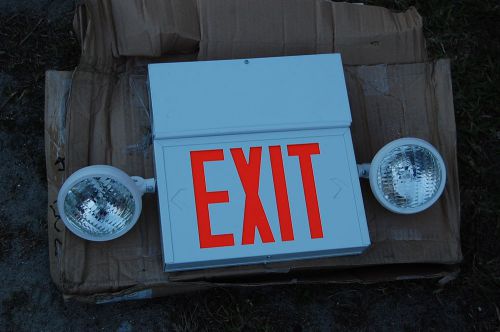 4 Exit Signs ~ Emergency Lights Brand New! No Reserve Auction!!!! Great Deal!!!