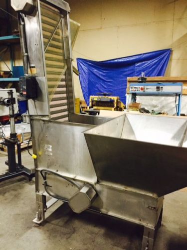 Stainless steel anderson incline conveyor sorter with hopper belt feeder for sale