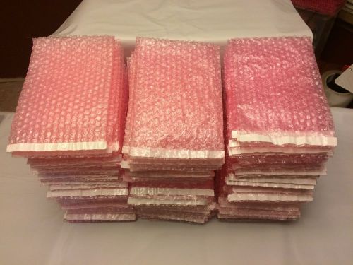 25ea Anti-static bubble bags (pink) 15 in x 9 in W/ Adhesive strip