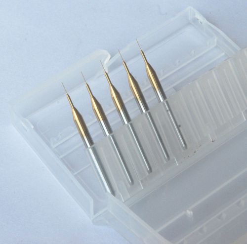 New 5pcs 0.4mm tin coated micro drill bits,carbide engraving mill 3.175mm(1/8&#034;) for sale