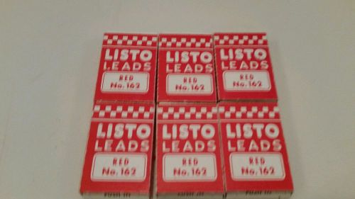 Set of 6 Listo Thick Marking Leads RED No. 162 Writes on metal, glass, plastic