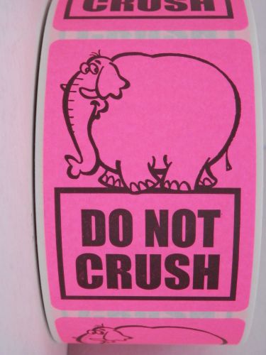 50 DO NOT CRUSH Pink Fluorescent  Elephant 2x3 Warning Stickers Labels