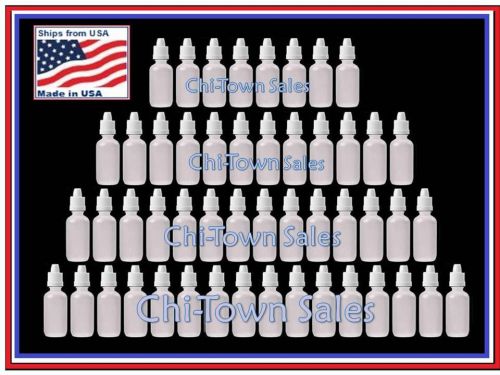 50 thin Tip Dripper Dropper Bottles w/ Child Resitant Cap 1 oz / 35ml capacity