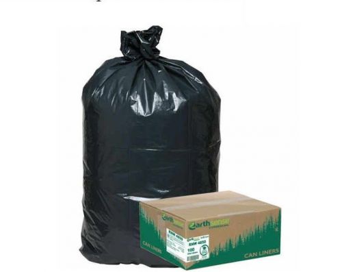 Earthsense Recycled Star Bottom Trash Bags 40-45 Gal Black 100 Count WBI RNW4850