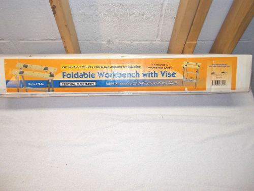 Central Machinery Foldable Workbench With Vise~24&#034; Ruler &amp; Metric Ruler~NEW!
