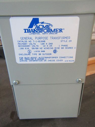 Acme Electric T 1-81048 Transformer, Buck and Boost, 12/24V, 100VA