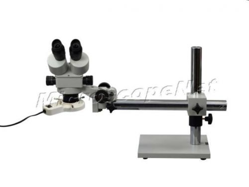 Zoom Stereo 8W Fluorescent Light Boom Binocular Microscope 3.5X-90X Single-arm
