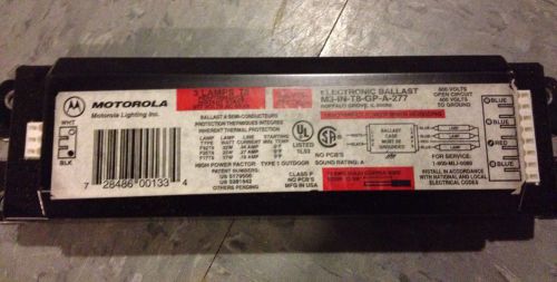 (LOT OF 10) USED Motorola Electronic Ballast M3-IN-T8-GP-A-277, 3 LAMPS T8