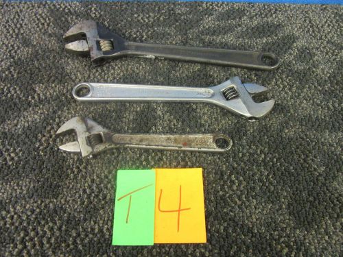 3 PROTO ADJUSTABLE CRESCENT WRENCH TOOL 8&#034; 10&#034; 12&#034; 712 710 708 USA MILITARY USED