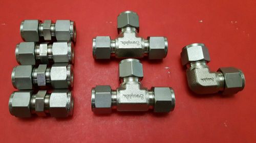 Mixed lot of swagelok 1/2&#034; tubing od fittings -  316 stainless steel for sale