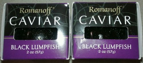 NEW! TWO Romanoff Caviar Black Lumpfish, 2 Ounce Jars $15.95 FREE SHIPPING