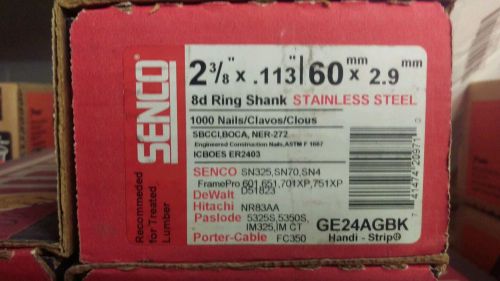 Senco Stainless Steel 2 3/8  Ring Shank Stick Nails 30-35 Degree GE24AGBK