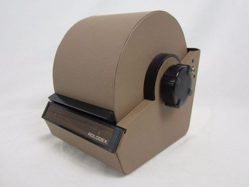 Vintage TAN Metal Rolodex Model 2254D Roll Top Filing System Index Cards USA