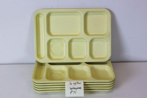 6 Dallas Ware School Cafeteria Melmac Lunch Tray Lot~Others avail~Pastel Yellow
