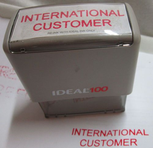 INTERNATIONAL CUSTOMER Stamp Red Ink Self Inking Ideal100 Stamp Refillable EUC