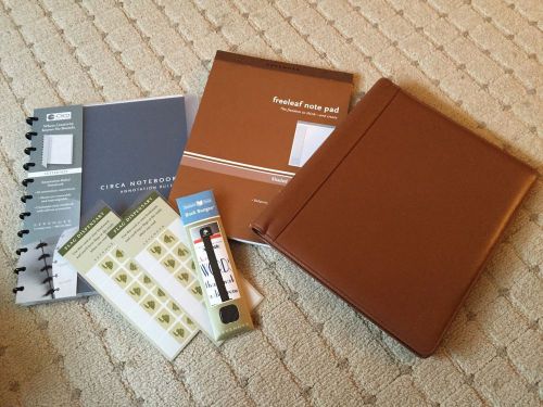 Levenger Set, Folio, Notebook, Free Leaf Note Pad, Accessories