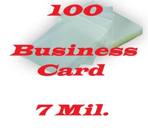 Business Card 7 Mil 100 PK  Laminating Laminator Pouch Sheets 2-1/2 x 3-3-3/4