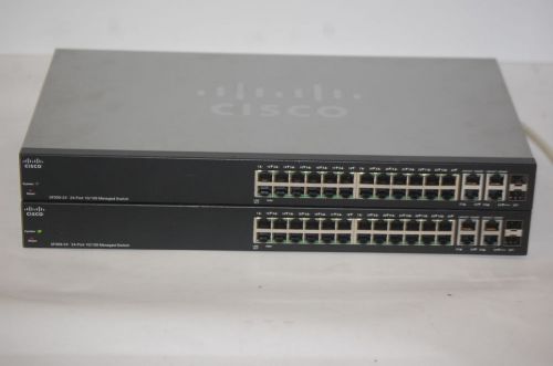 2x CISCO SF300-24 Managed Network Switch 24-Port 10/100 Mbps 24 Ports 2x RJ-45