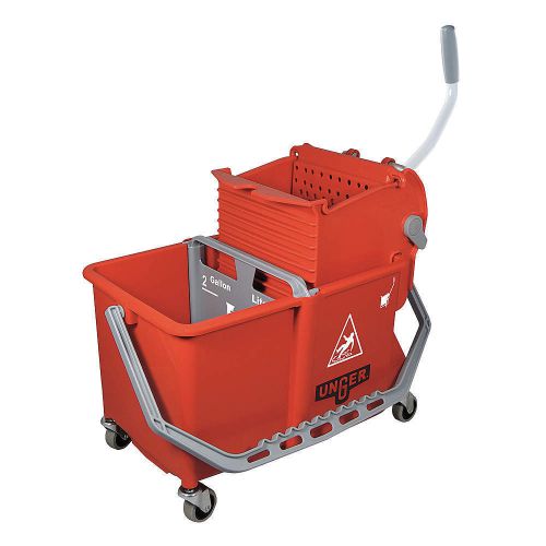 UNGER COMSR Mop Bucket with Wringer, 4 gal., Red, COMSR, FREE SHIPPING,