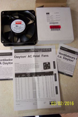 DAYTON AC AXIAL FAN BALL BEARING, 230 VAC, CFM:99, 2RTD8, .1 AMP, 15 WATT, NEW