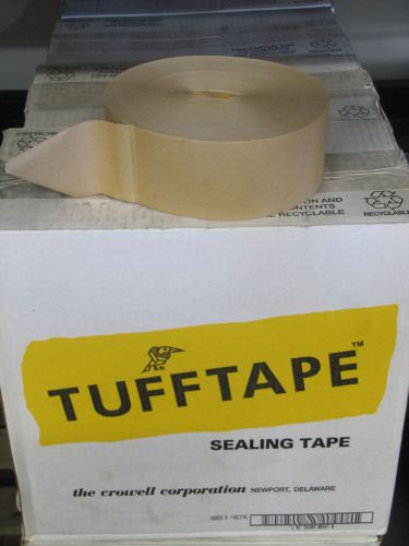 TUFF TAPE CASE 10 Rolls of 3&#034; x 600&#039; ft Gummed Kraft Paper Tape Water-Activated