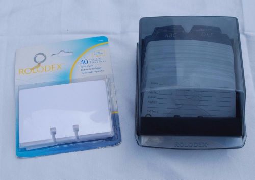 Rolodex XR-39 Small Covered Card File Tray w/ Index tabs &amp; Refill Cards