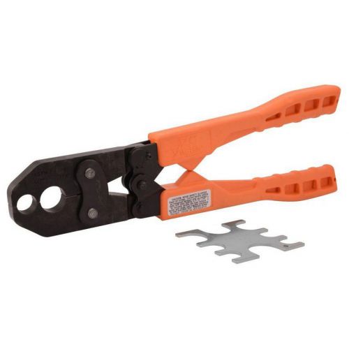Pex crimping tool, 1/2 in. and 3/4 in. sharkbite dual copper crimp ring tool. for sale