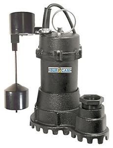 Burcam cast iron subm. sump pump 1/3 hp 115v vertical switch 300628 for sale