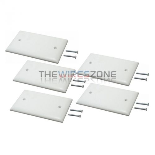 Single Gang Plastic White Electric Box Blank Face Wall Plate Cover (5/pk) 1-Gang